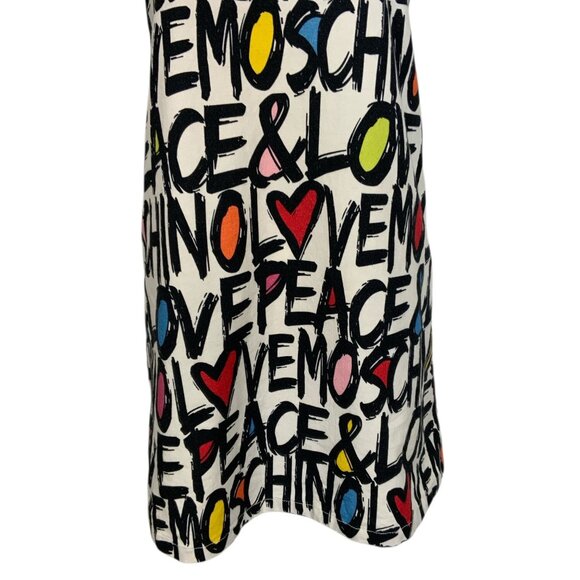Love Moschino Peace & Love Logo All Over Print Dress 2 Shift Mini - Picture 12 of 16